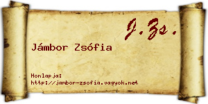 Jámbor Zsófia névjegykártya